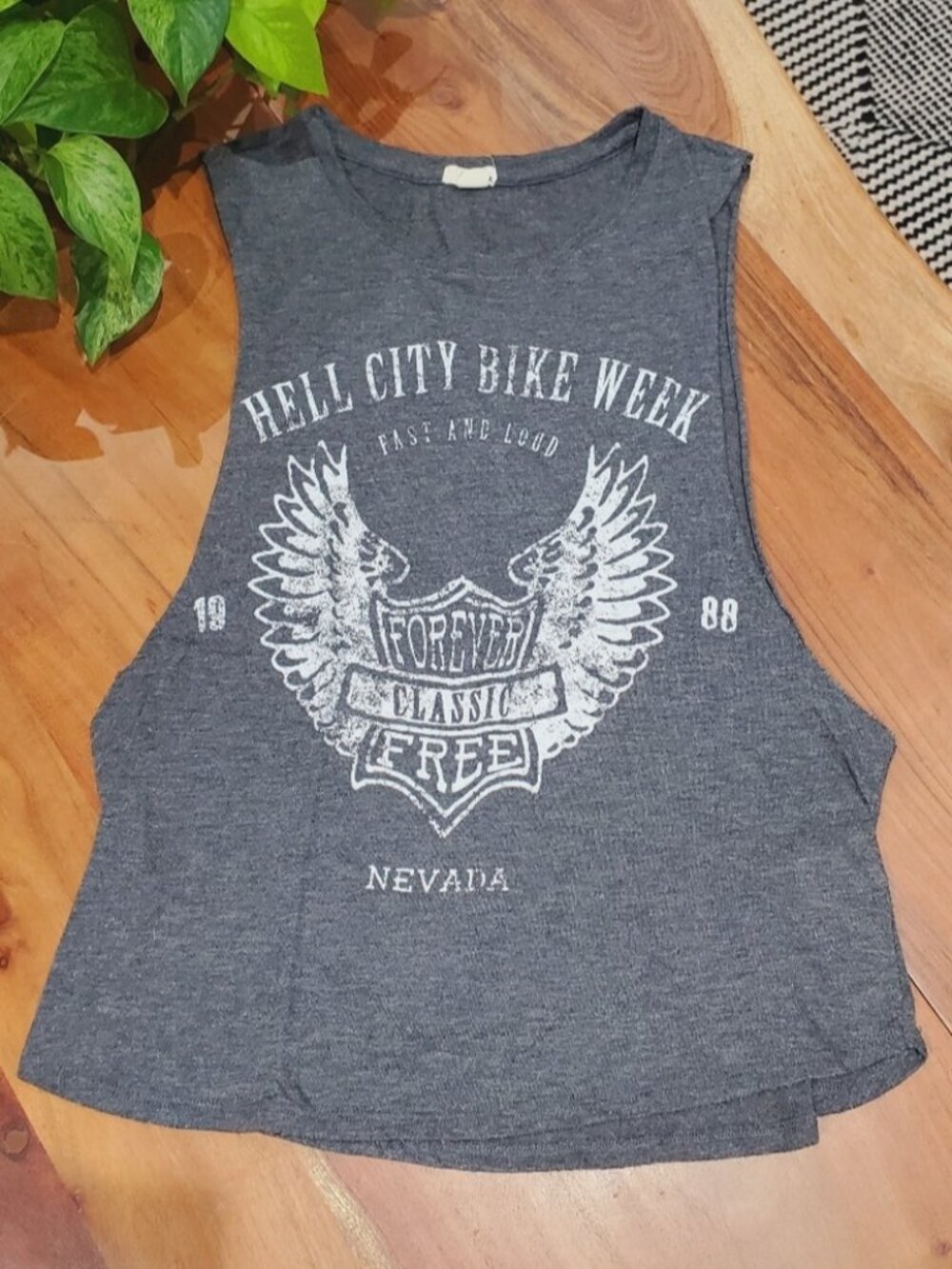 Garage-Gray "Hell City Bike Week" Nevada Sleeveless Graphic Print Biker Tank Top